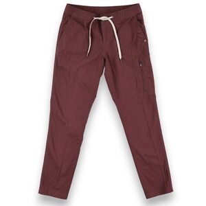 Vuori Pants Womens Small Red Organic Cotton Stretch Chino Joggers Travel VW401